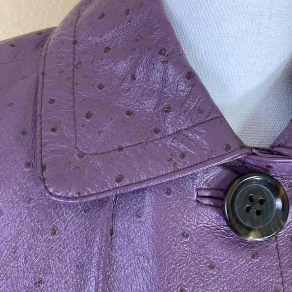 Chico's Ostrich Leather Jacket- size 4 (Chico's -0-) - Picture 6 of 12